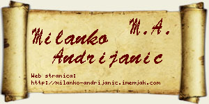 Milanko Andrijanić vizit kartica